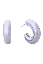 14K Puffy Hoop Post Earrings