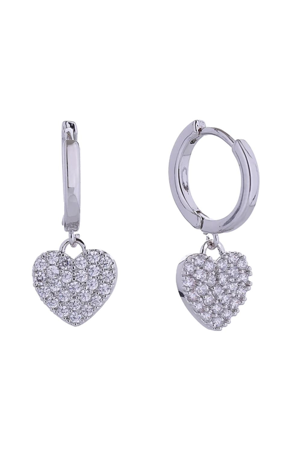 14K Radiant Heart Swing Earrings