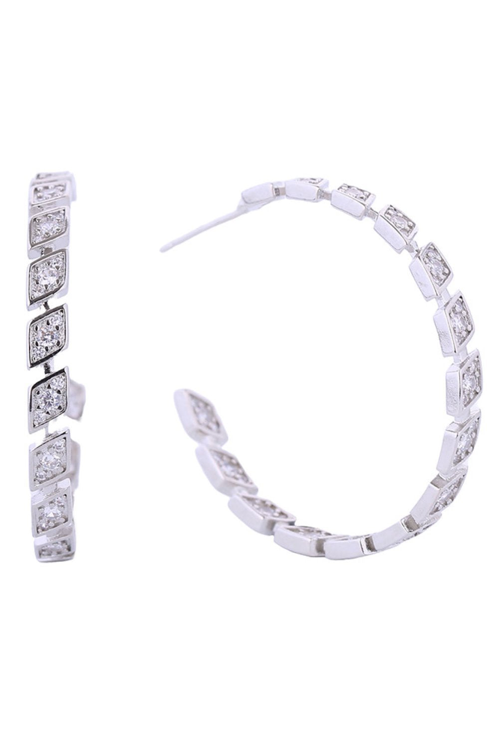 14K Rhombus Eternity Hoop Earrings
