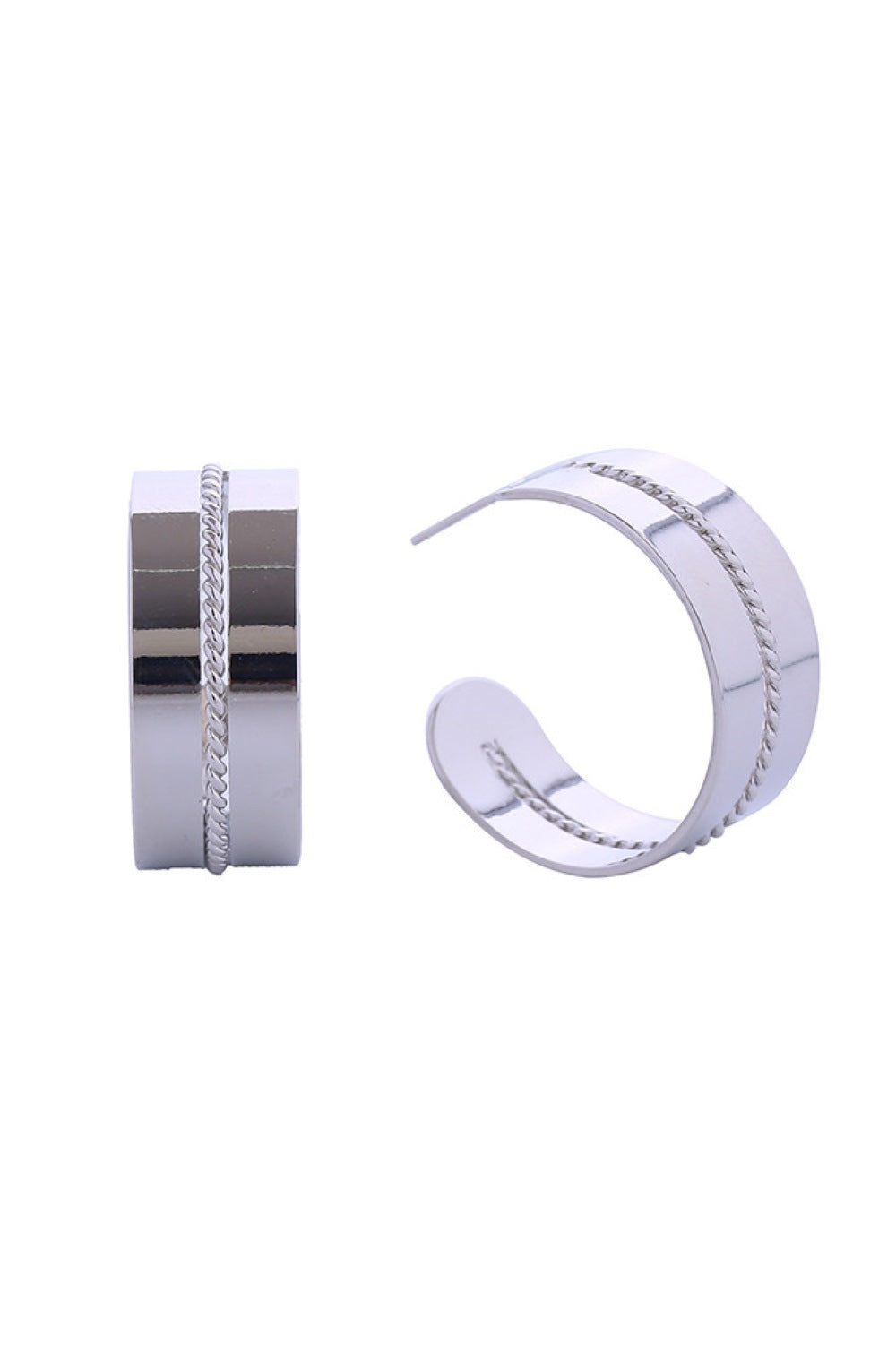 14K Rope Accent Post Earrings