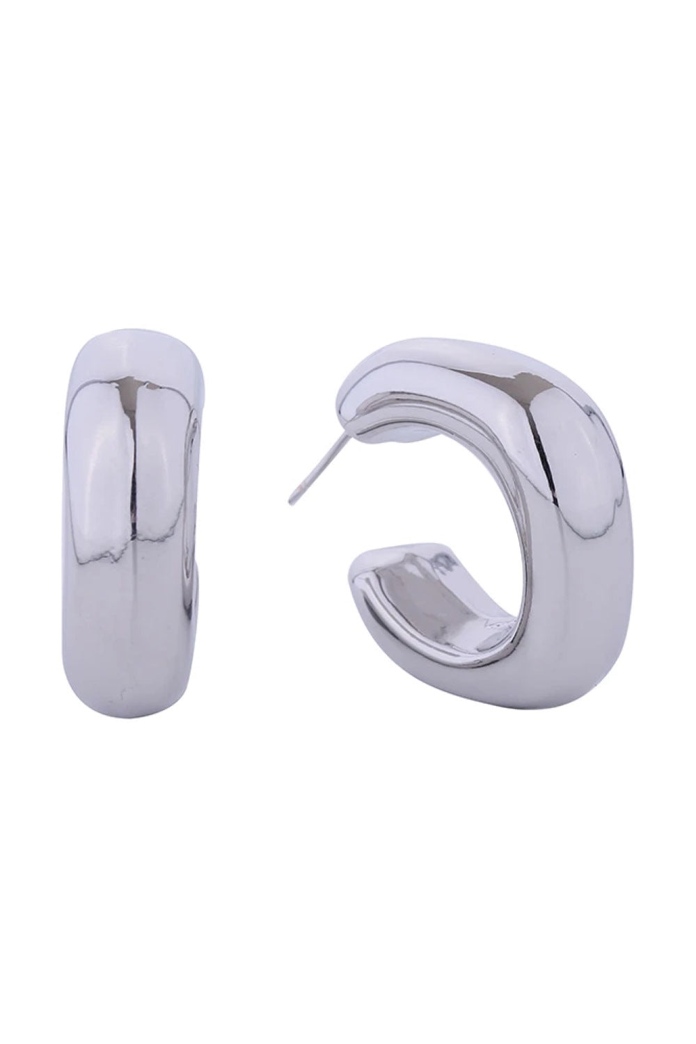 14K Rounded Open Square Earrings
