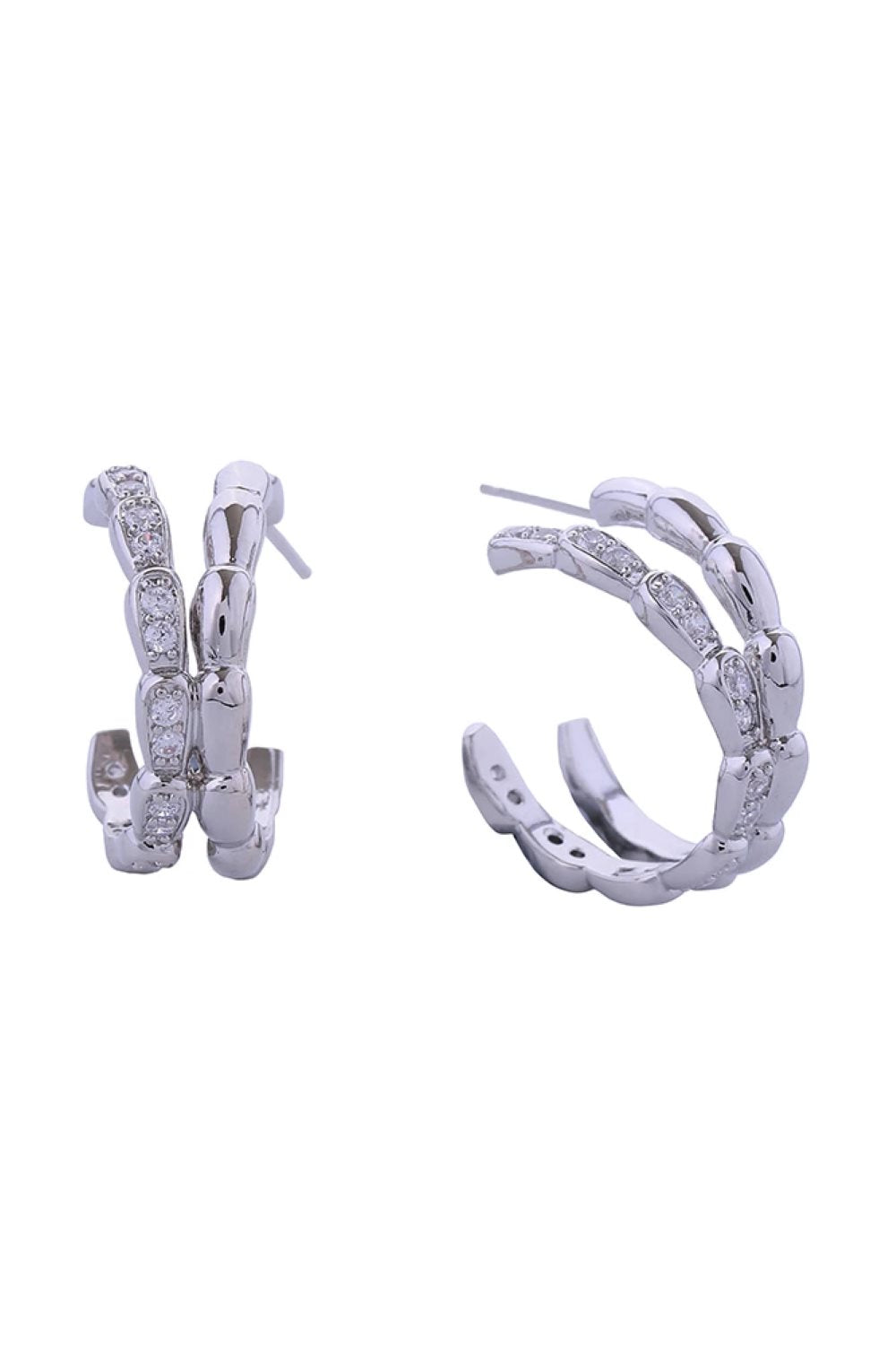 14K Serpenti Pave CZ Post Earring