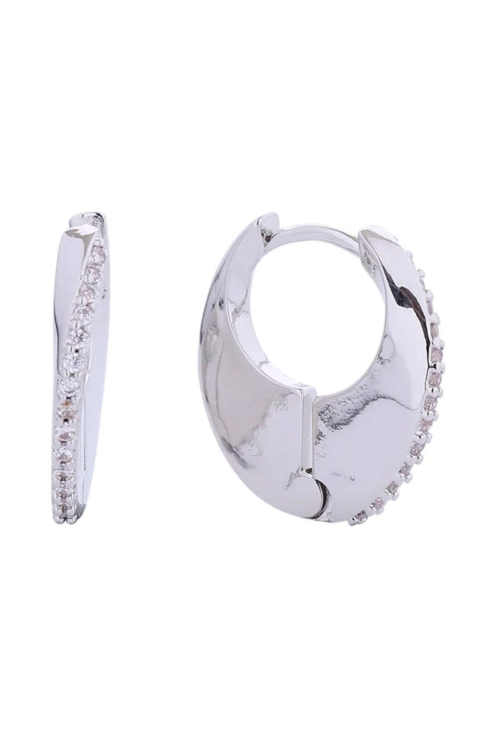 14K Slim Hoop Huggie Earrings