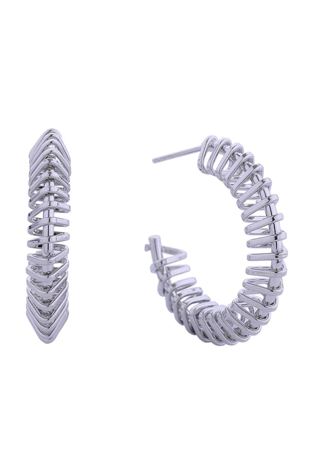14K Spiral C Hoop Post Earring