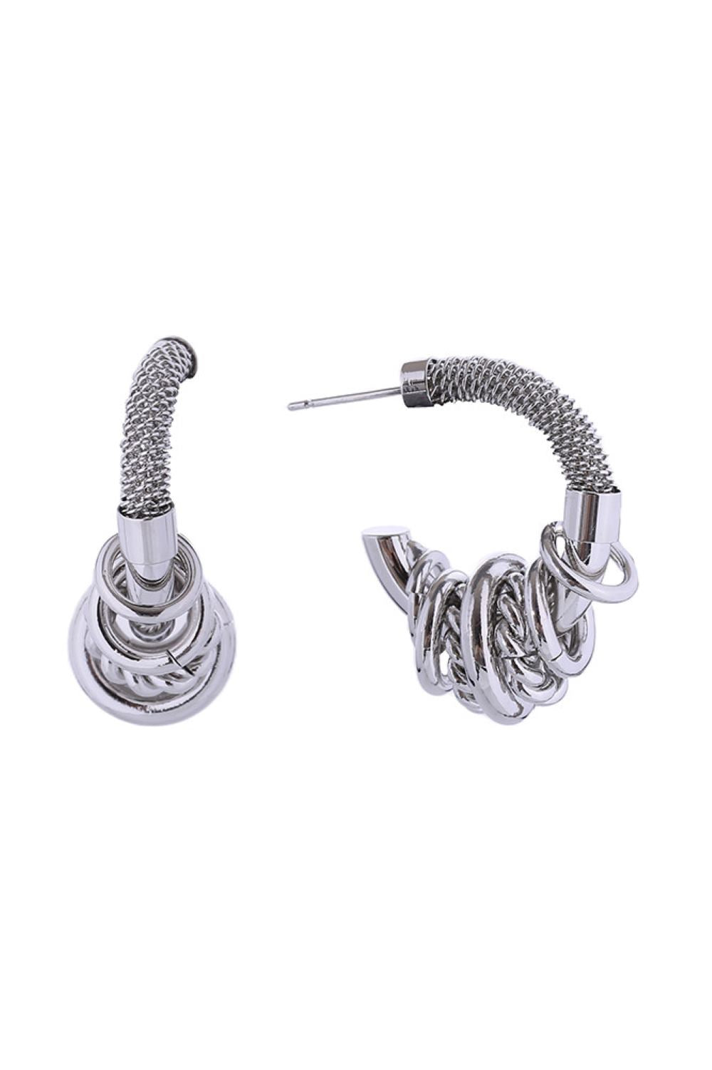 14K Stack Up Hoop Post Earrings