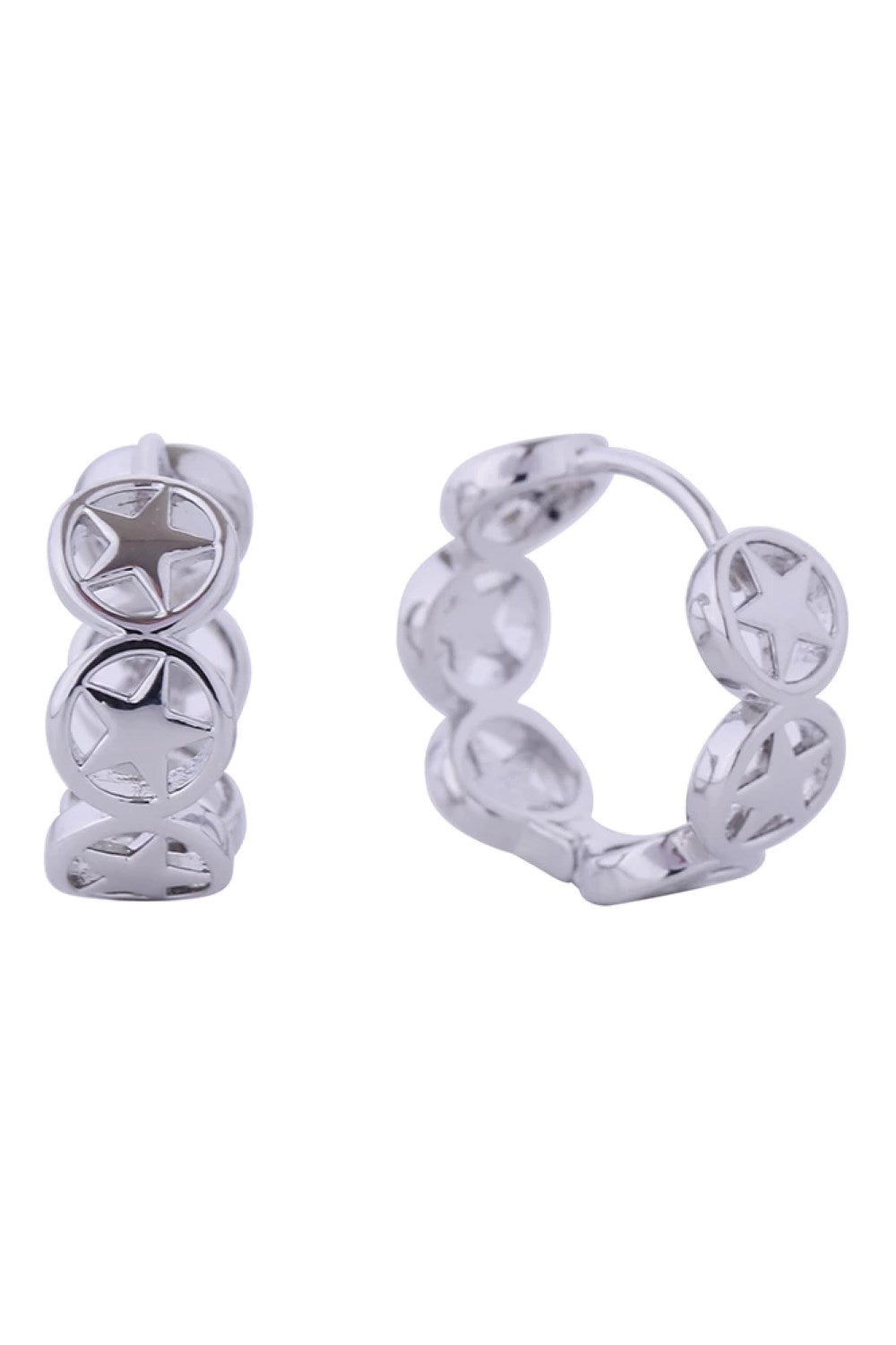 14K Stellar Sky Huggie Hoop Earrings