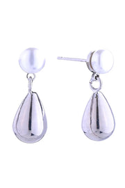 14K Teardrop Pearl Post Earrings