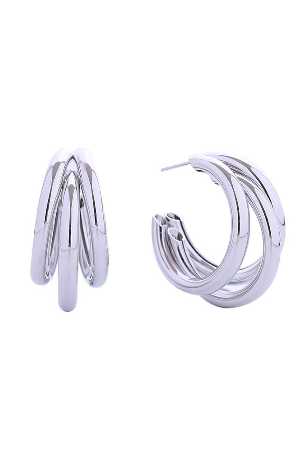 14K Trio Hoop Waltz Post Earrings