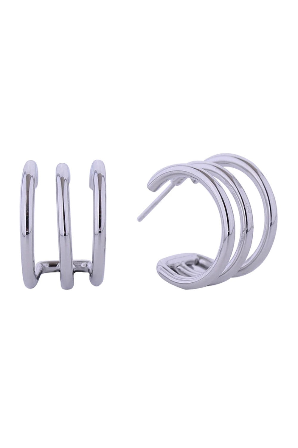 14K Triple Circle Post Earrings