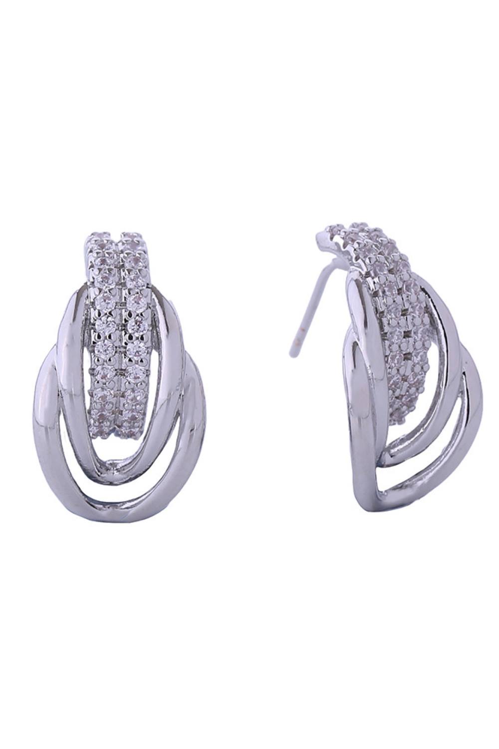 14K Tritiny Hoop Post Earrings
