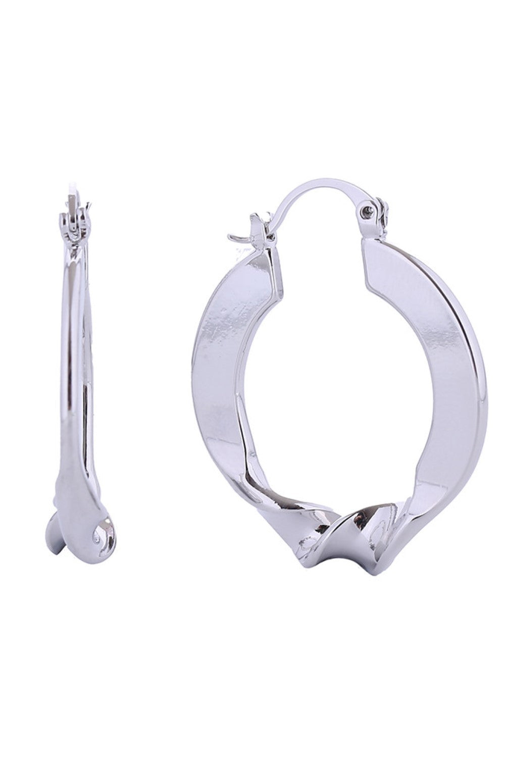 14K Twist N Shine Hoop Earrings