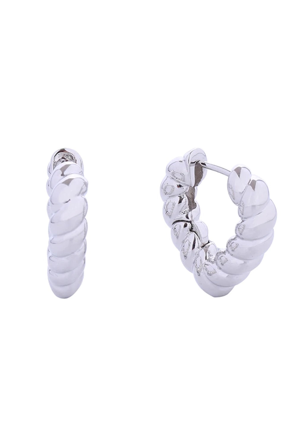 14K Twisted Heart Huggie Earrings
