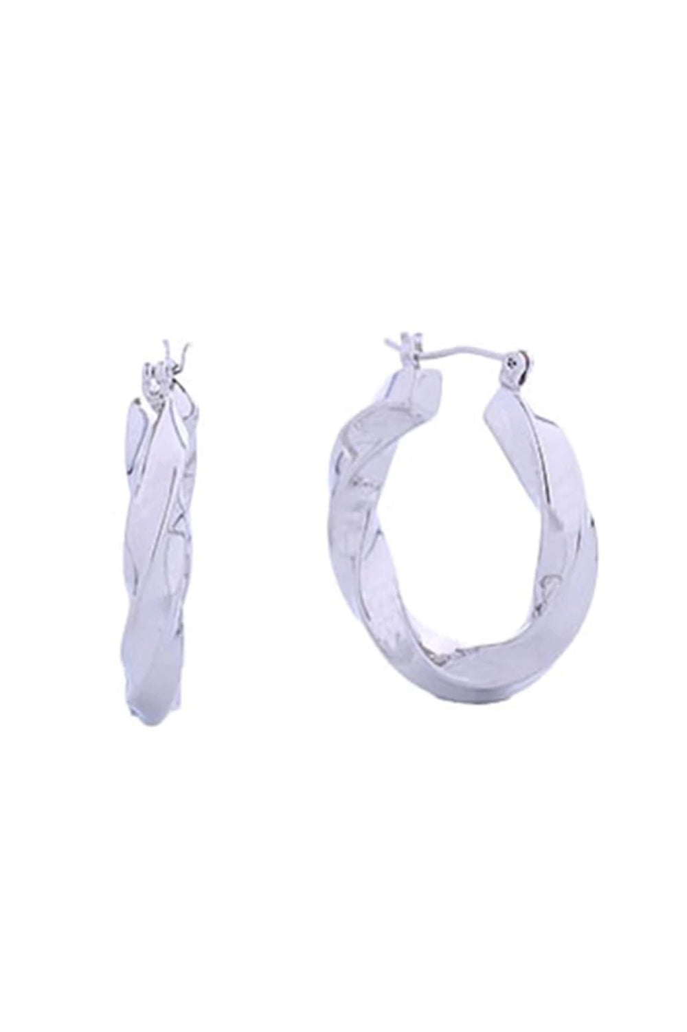 14K Twisted Hoop Pincatch Earrings