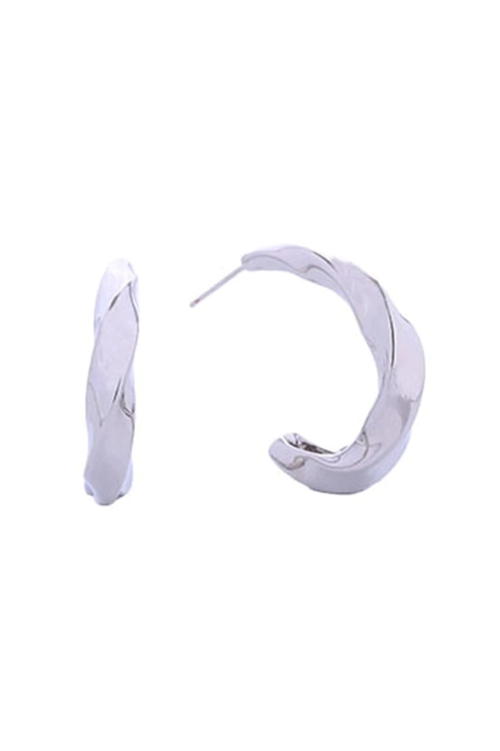 14K Twisted Hoop Post Earrings
