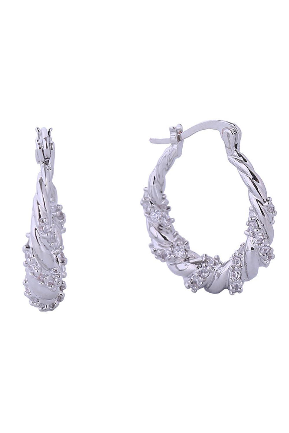 14K Twisted Rope Pincatch Earrings