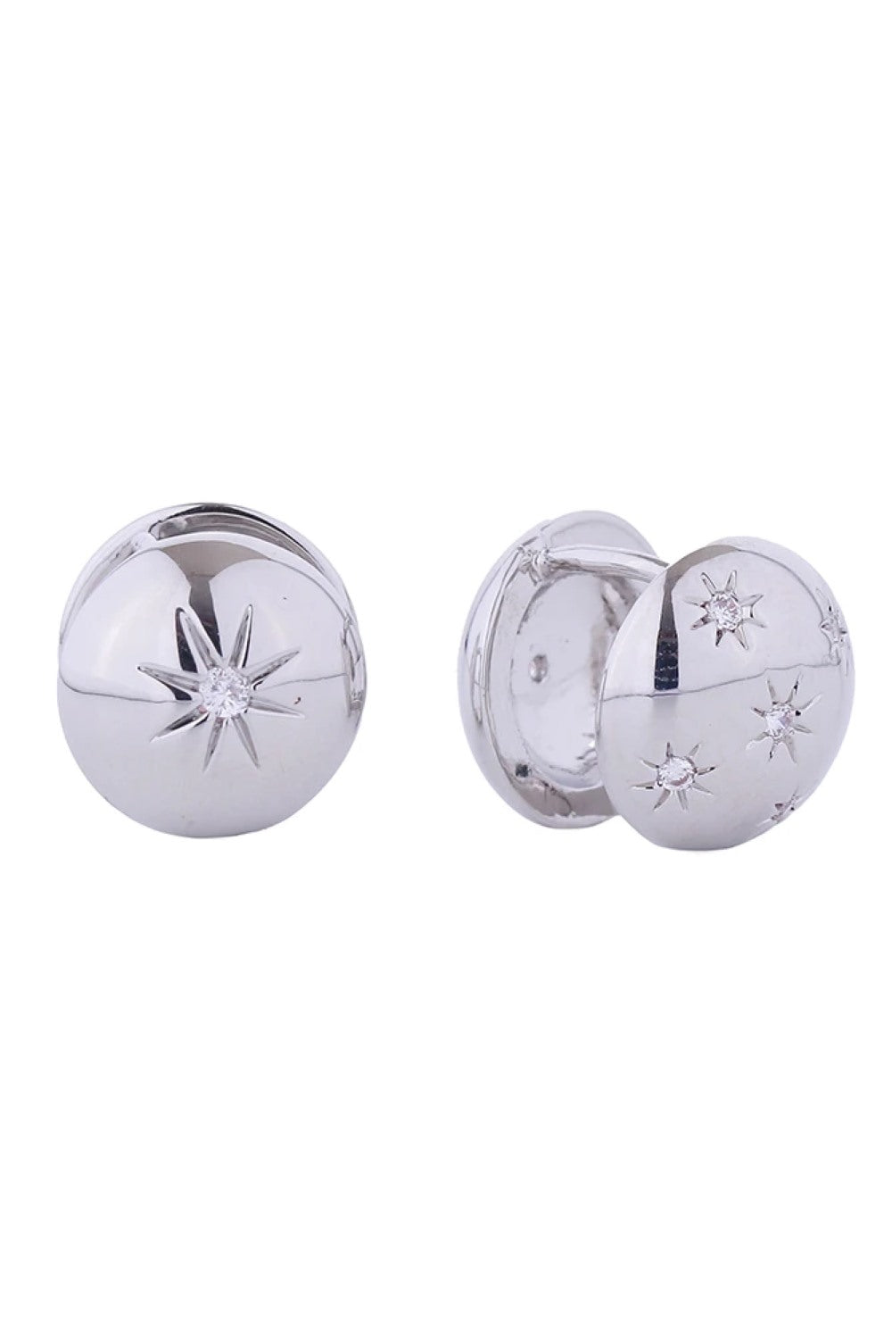 14K Victorian Star Huggie Earrings