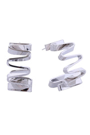 14K Zigzag Hoop Post Earring