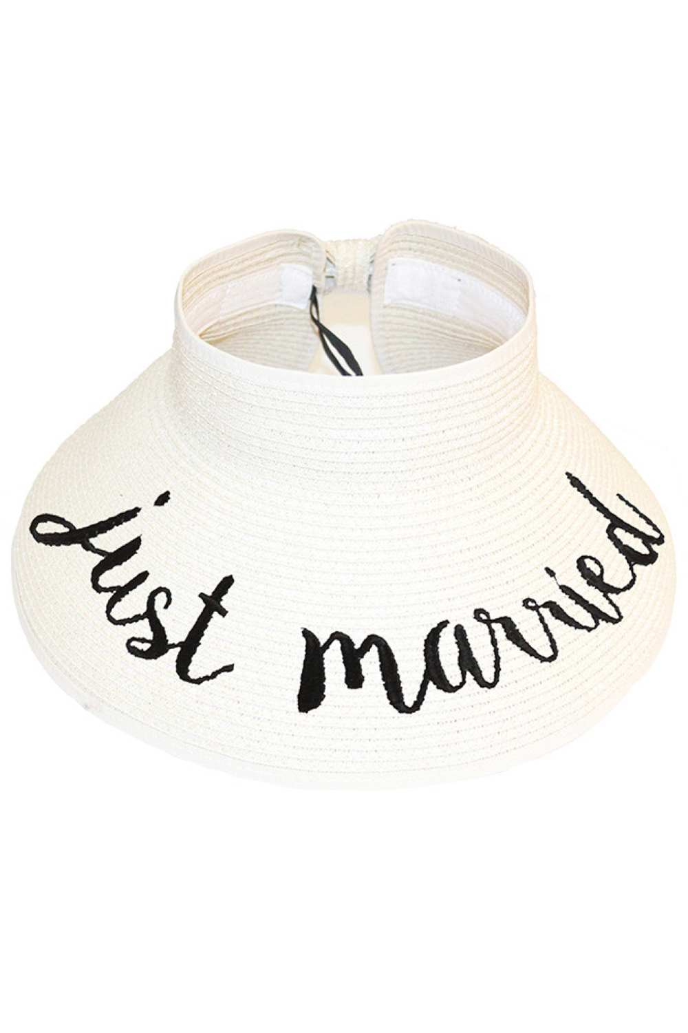 Just Married Roll Up Paper Visor Hat