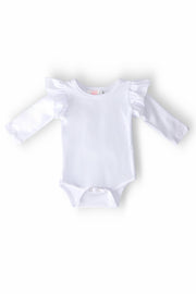White L/S Flutter Bodysuit