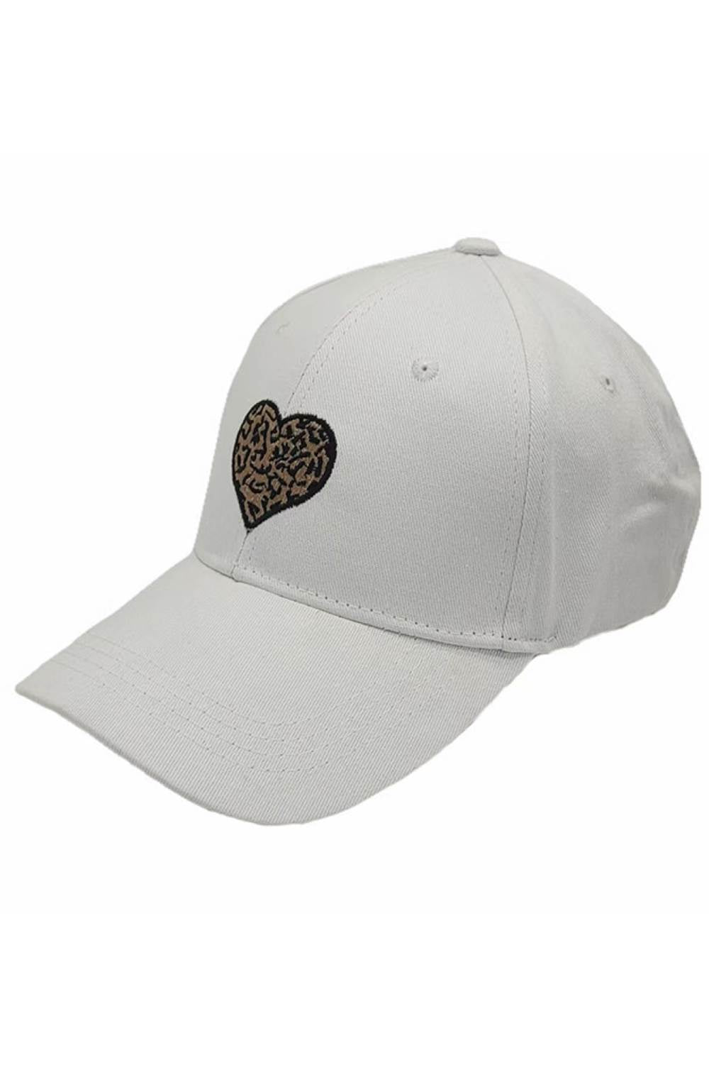 Leopard Pattern Heart Patch Baseball Cap