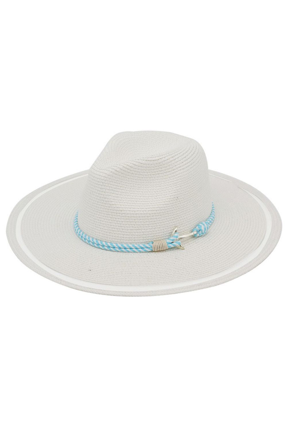 Nautical Rope with Anchor Detail Sheer Brim Sun Hat