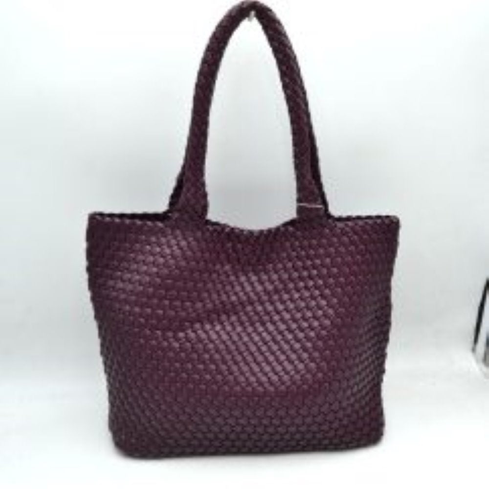 Woven Tote Bag with Matching Zipper Pouch