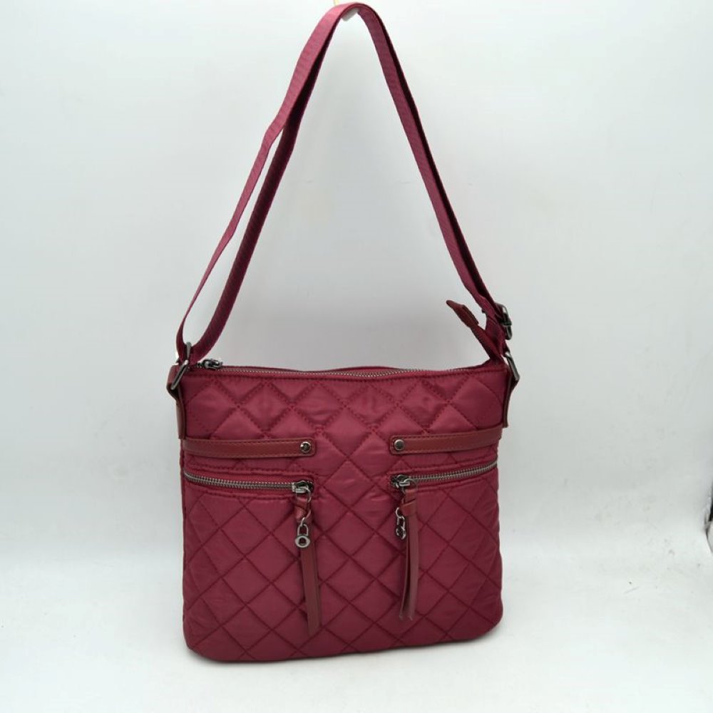 Classic Quilted Nylon Crossbody Bag with Multi-Zipper Pockets
