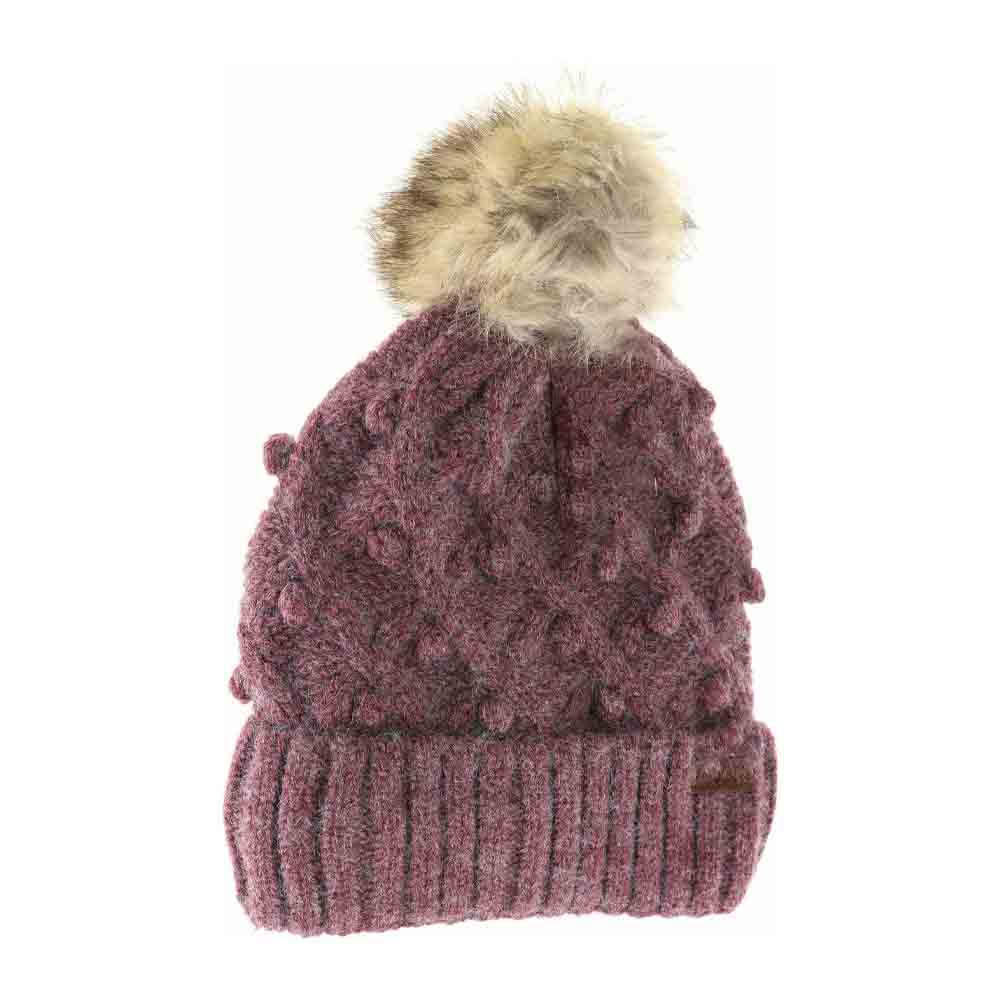 Bobble Knit Fur Pom C.C Beanie