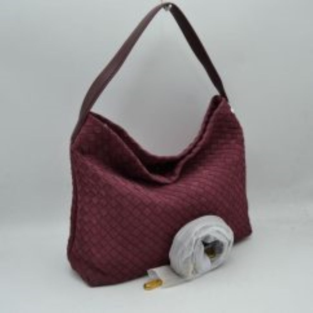 Woven Hobo Shoulder Bag with Detachable Strap