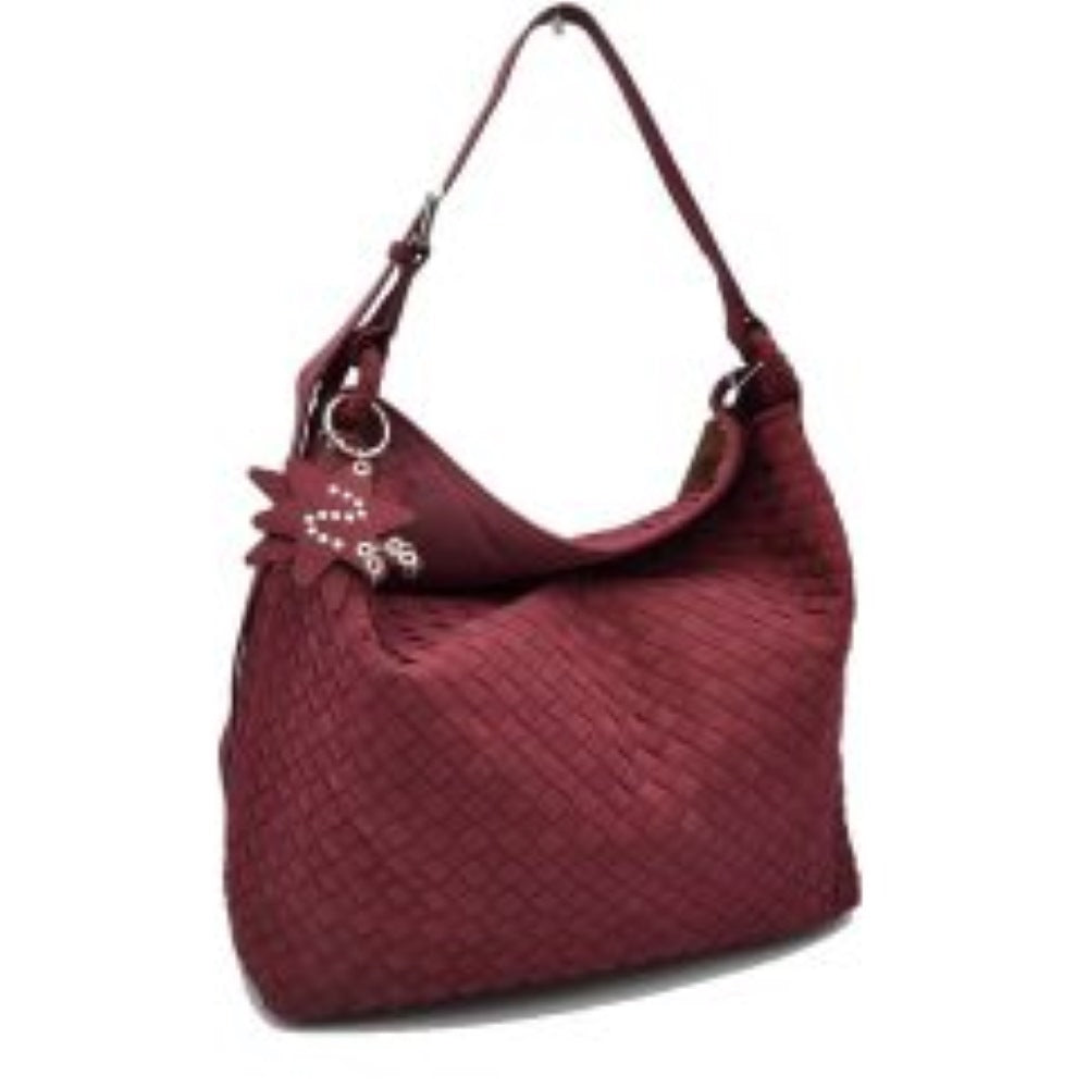 Woven Hobo Shoulder Bag with Adjustable Strap and Star Charm