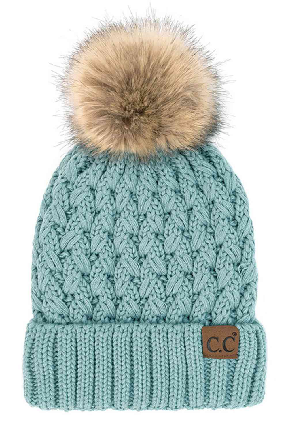 C.C Lattice Crossover Stitch Beanie