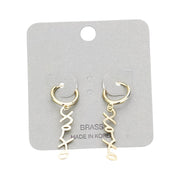 XOXO Brass Metal Huggie Earrings