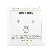 Secret Box Hamsa Hand Sterling Silver Post Earrings
