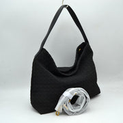 Woven Hobo Shoulder Bag with Detachable Strap