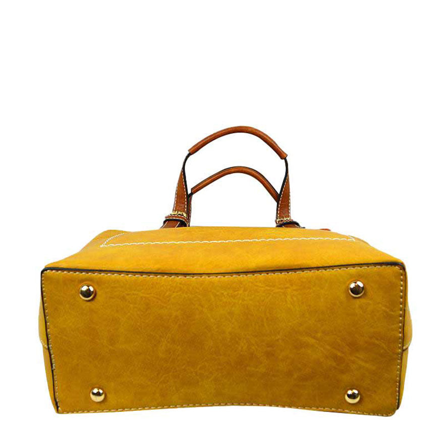 Vegan Leather Tote Shoulder Handbags For Women