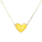 Gold Foil Detailed Heart Pendant Necklace