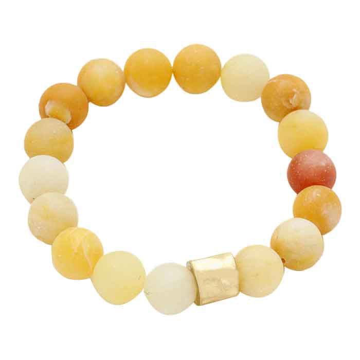 Semi precious stone beaded stretch bracelet