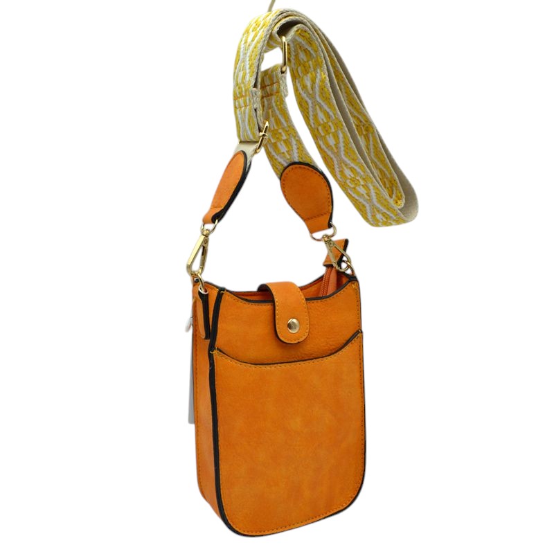 Vegan Leather Crossbody Bag with Adjustable Guitar Straps