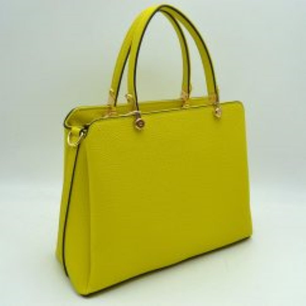 Structured Top Handle Handbag with Zipper Closures