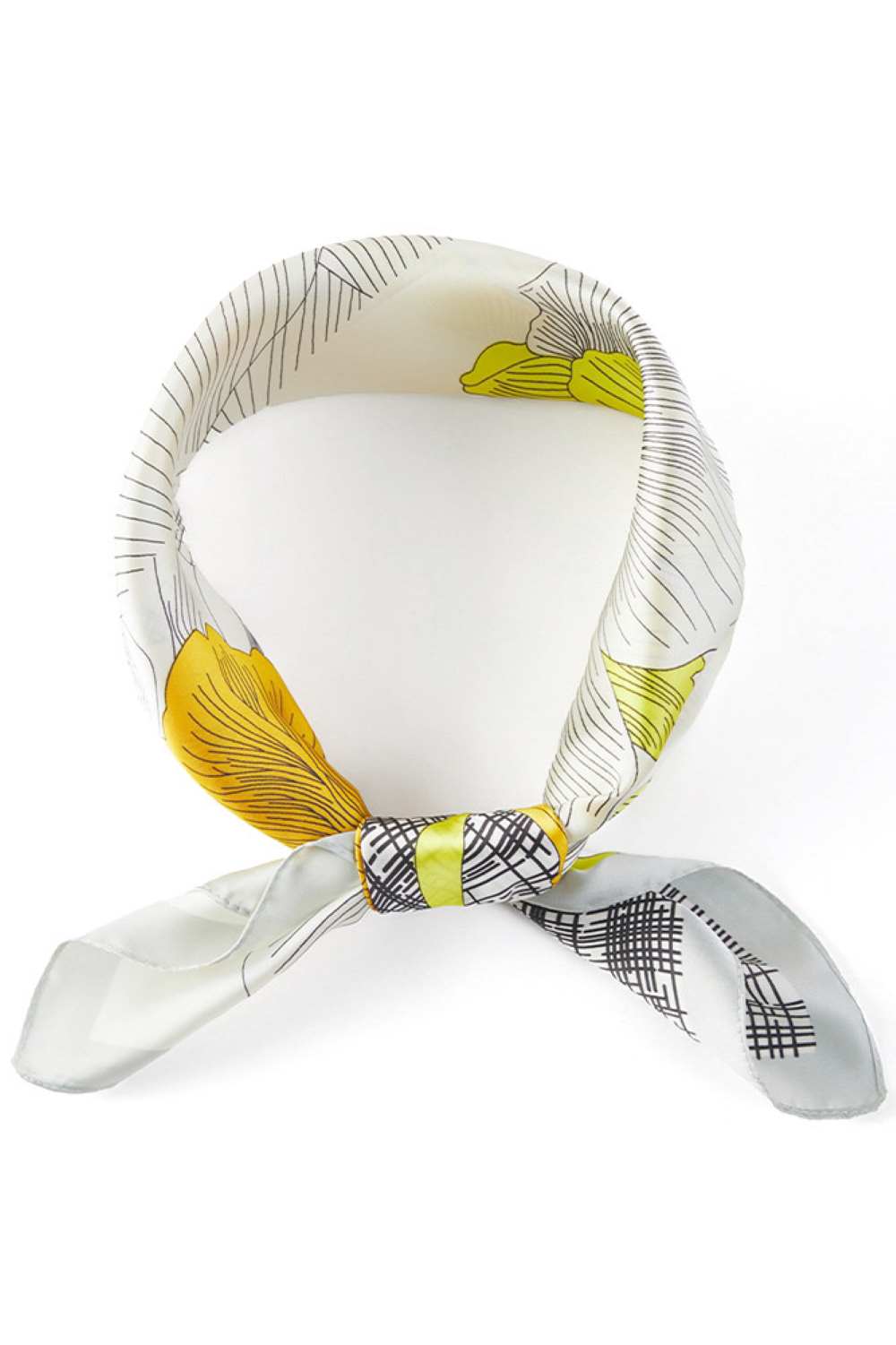 Flower Pattern Print Line Bandana Scarf