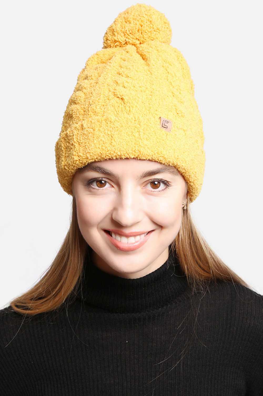 Solid Color Pom Beanie