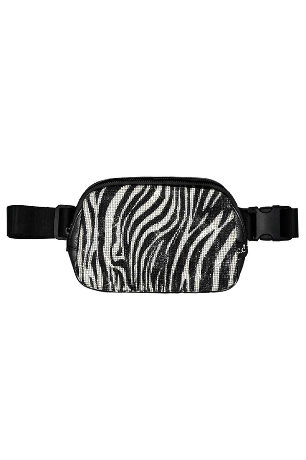 C.C Animal Print Rhinestone Crossbody Fanny Pack
