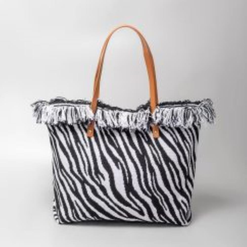 Classic Trapeze Tote Bag with Dual Handles and Ring Detail