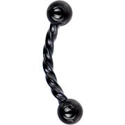 16G 5/16 Black IP Seriously Twisted Curved Eyebrow Ring