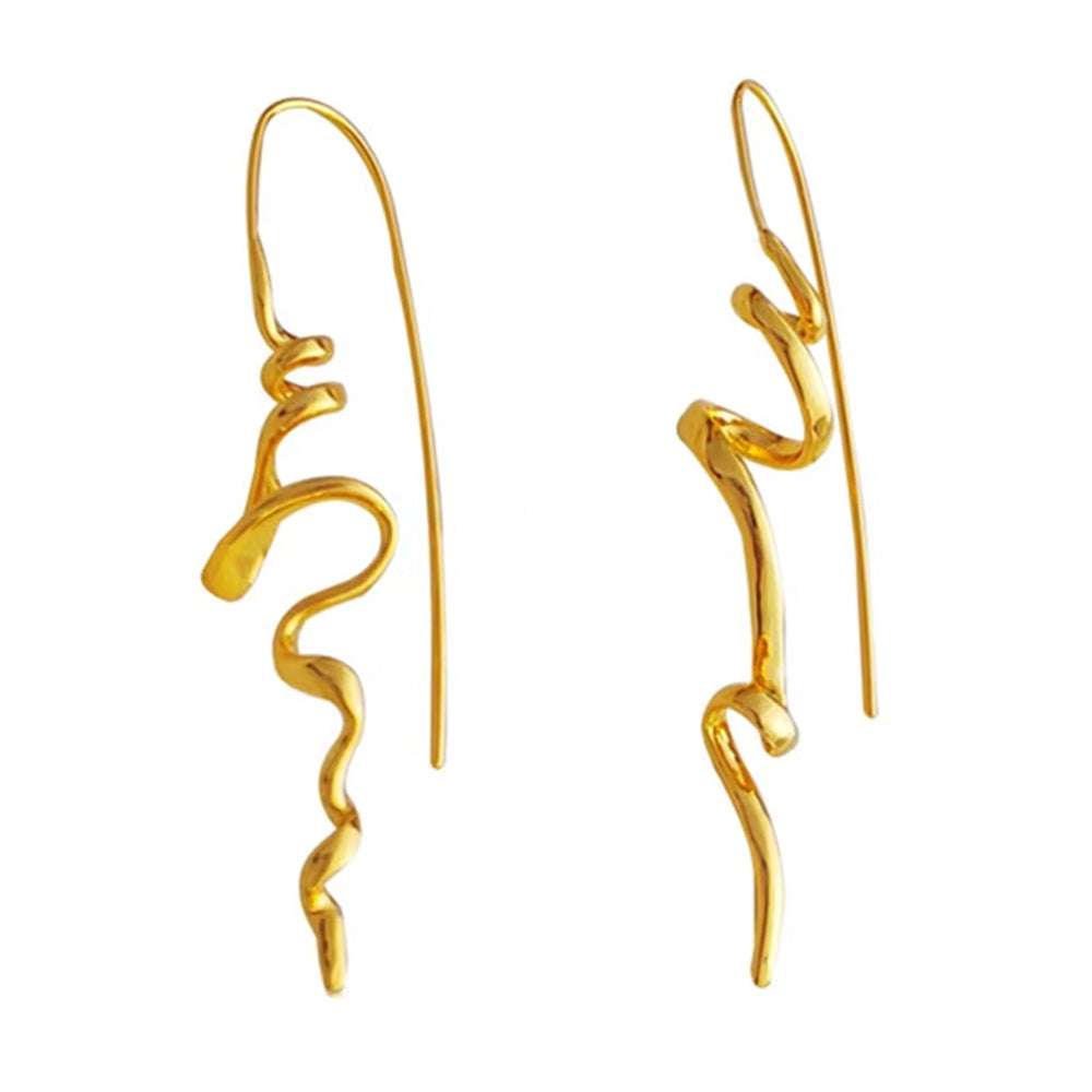 ABSTRACT SPIRAL EARRINGS HIGH-QUALITY ZINC ALLOY