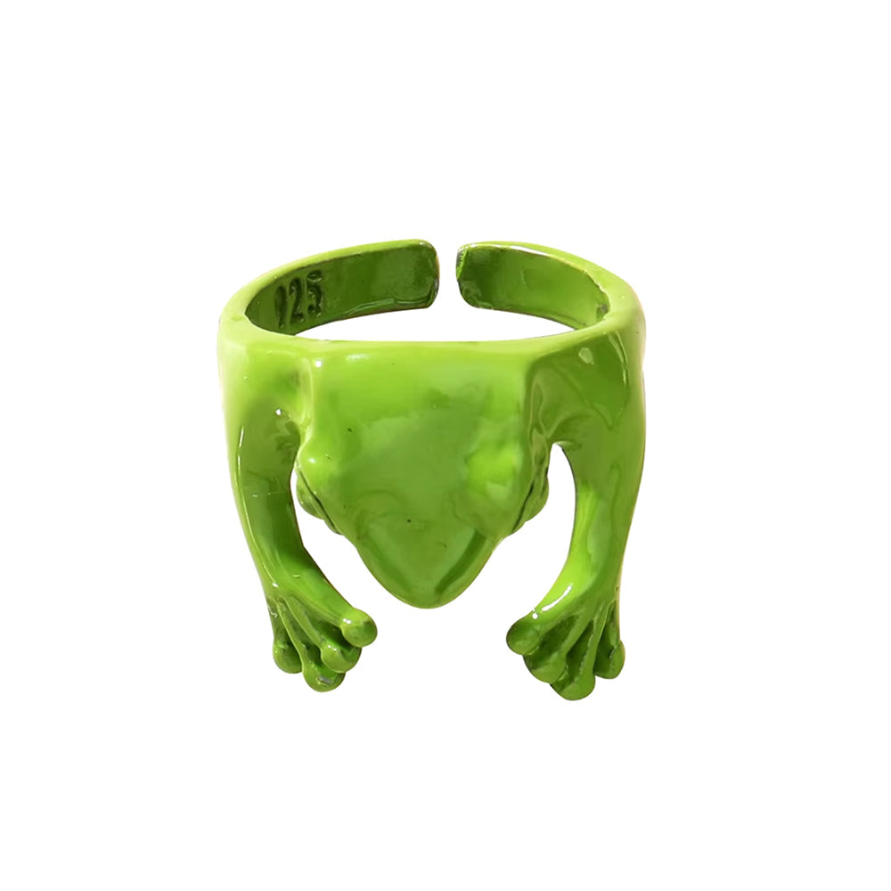 Adjustable Green Frog Ring | Closther
