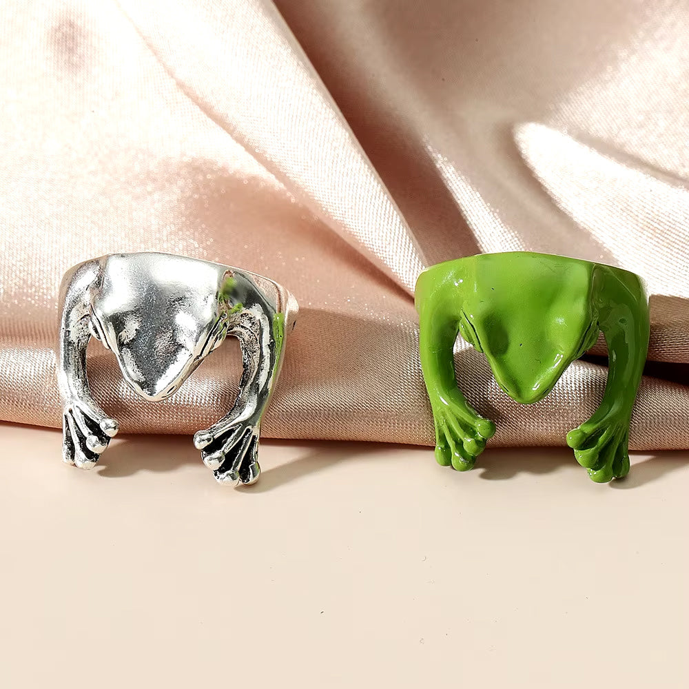 ADJUSTABLE GREEN FROG RING