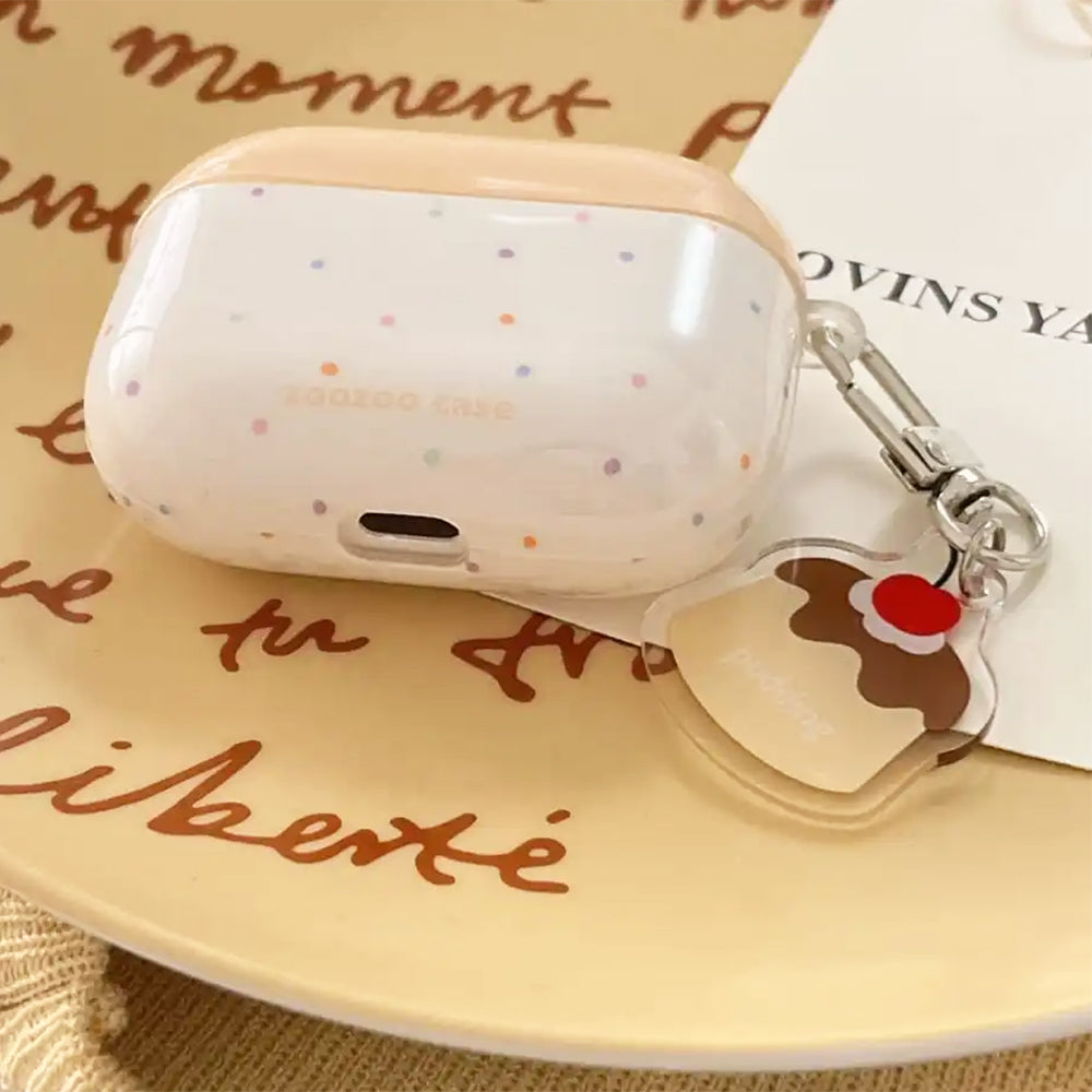 AIRPODS CASE CHERRY CAKE PUDDING CHARM
