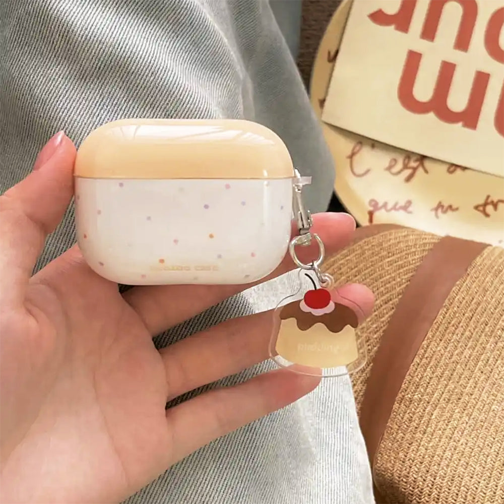 AIRPODS CASE CHERRY CAKE PUDDING CHARM
