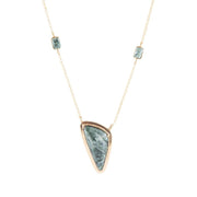 Alpine Green Seraphinite and Golden Necklace